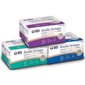 BD Microfine 1ml Insulin Syringe & Needle 30G x 8mm x 100