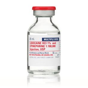 Xylocaine + Adrenalin Injection 1% 20ml x1